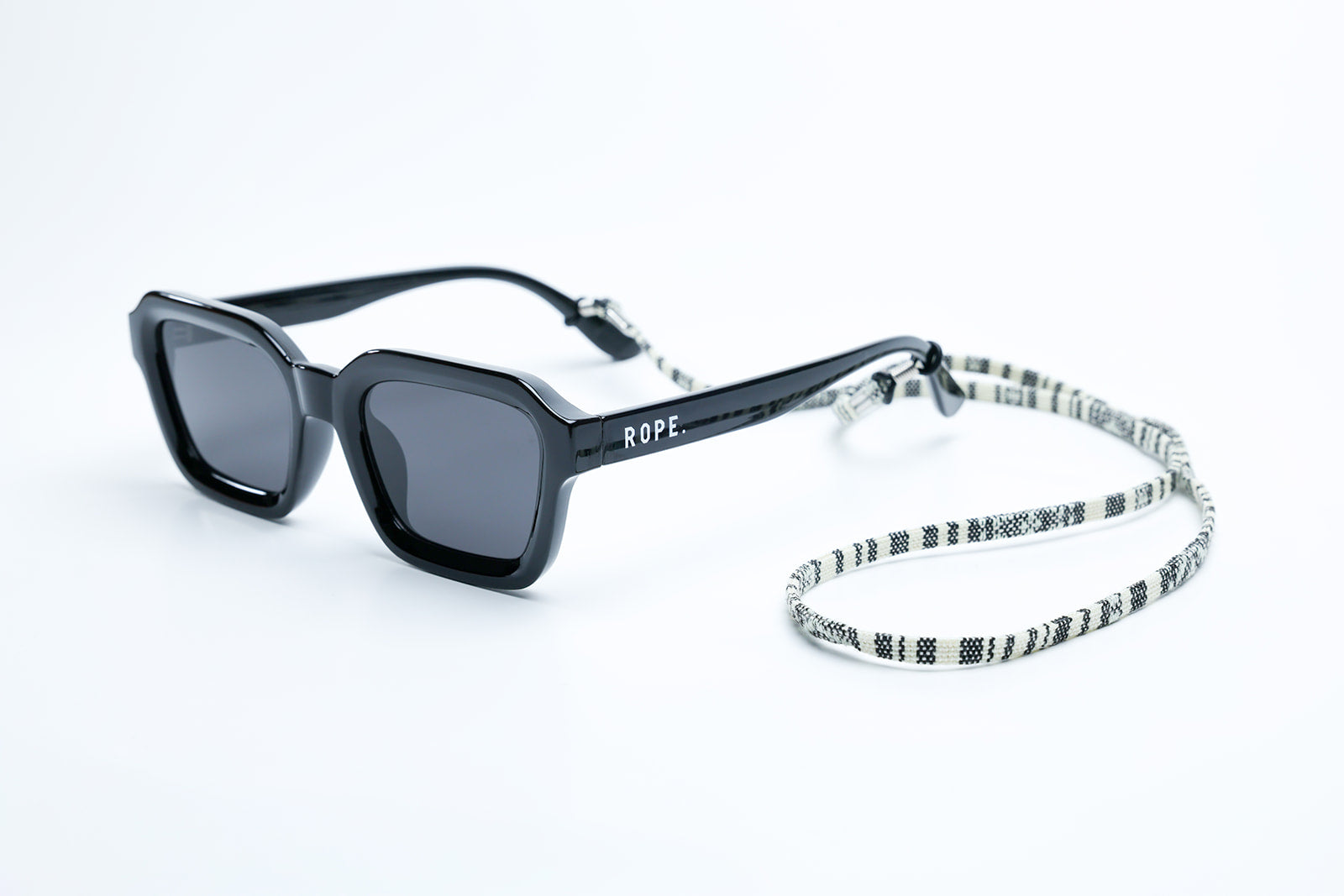 Rope Lead - Cotton Black/white